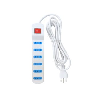 Alargador De 6 Tomas C/Interruptor Eléctrico 1.5M Blanco